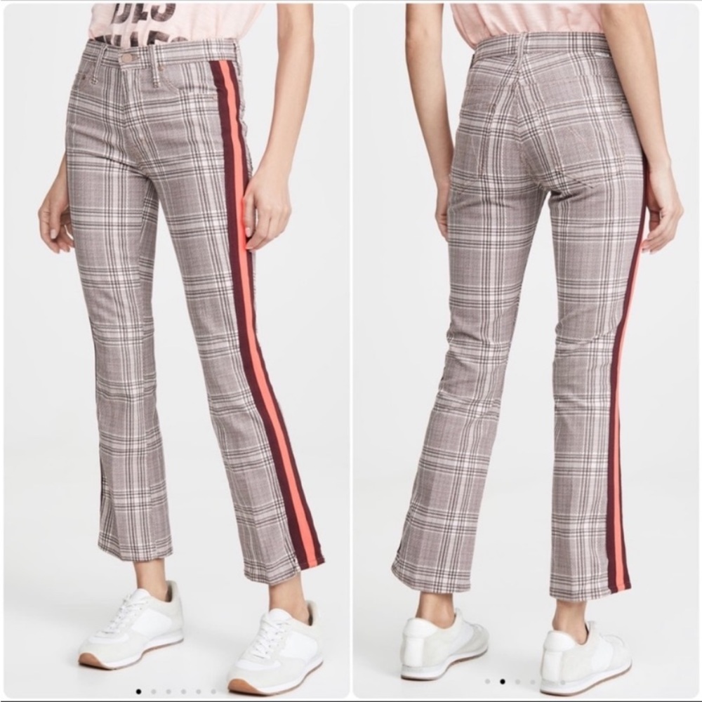 MOTHER- insider ankle plaid pant
